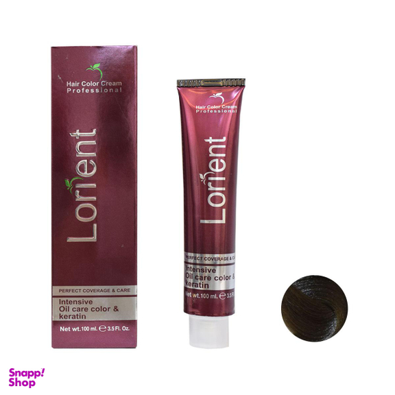 رنگ مو لورینت (Lorient) شماره M3 رنگ قهوه‌ای زیتونی متوسط حجم 100 میلی‌لیتر