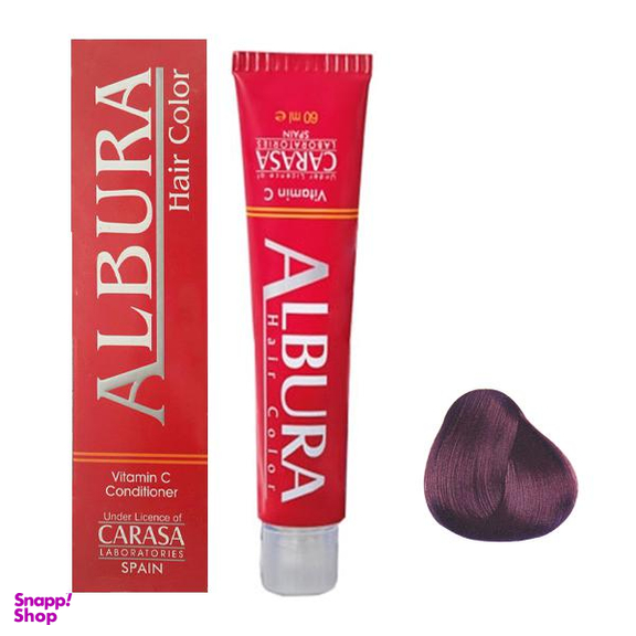 رنگ مو آلبورا (Albura) مدل Carasa شماره 5.65 رنگ شرابی بنفش روشن حجم 100 میلی‌ لیتر