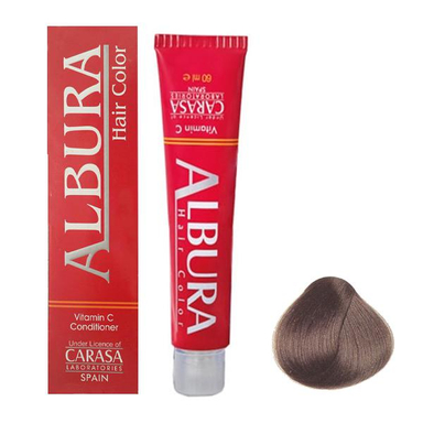 رنگ مو آلبورا (Albura) مدل Carasa شماره N4-5.0 رنگ قهوه‌ای روشن حجم 100 میلی‌ لیتر