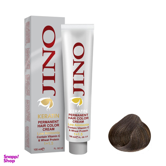 رنگ مو ژینو (Jino) شماره 4.3 رنگ قهوه‌ای طلایی متوسط حجم 100 میلی‌لیتر