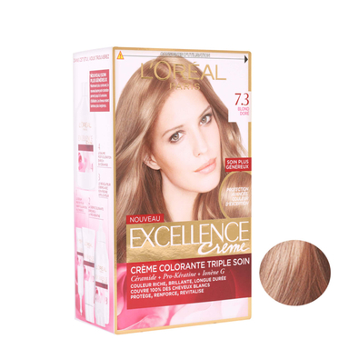 کیت رنگ مو لورآل (Loreal) مدل Excellence شماره 7.3 رنگ بلوند طلایی تیره حجم 48 میلیلیتر