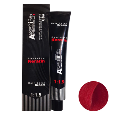 رنگ مو آوایی (Awaii) سری Keratin شماره 7.88 رنگ قرمز آتشین حجم 120 میلی‌ لیتر