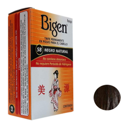 رنگ مو پودری بیگن (Bigen) شماره 58 رنگ مشکی قهوه‌ای وزن 6 گرم