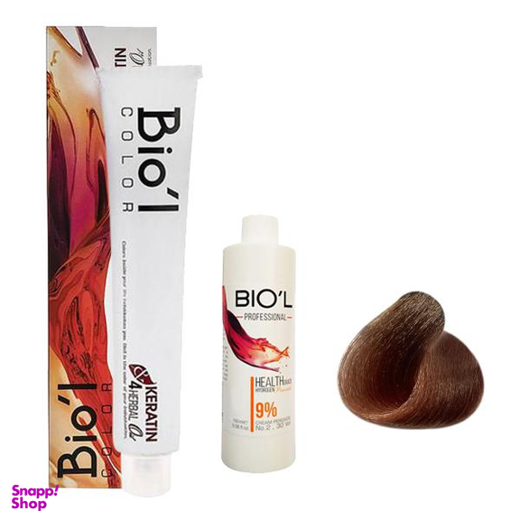 کیت رنگ مو بیول (Biol) سری Professional شماره 9.35 رنگ بلوند کاپوچینو خیلی روشن حجم 100 میلی‌ لیتر + اکسیدان نه درصدی