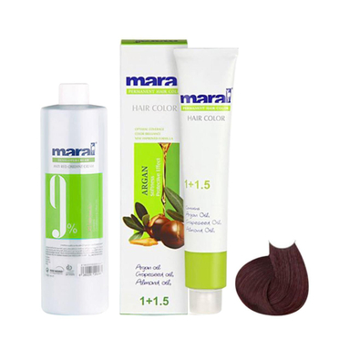 کیت رنگ مو مارال (Maral) شماره 4.68 سری ماهگونی شرابی متوسط