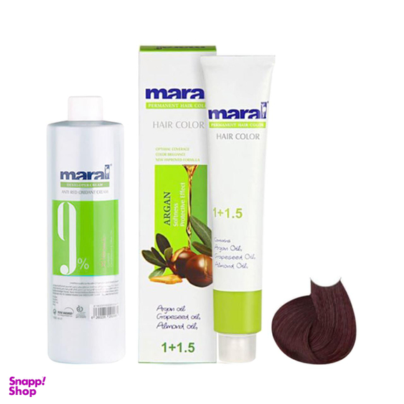 کیت رنگ مو مارال (Maral) شماره 4.68 سری ماهگونی شرابی متوسط