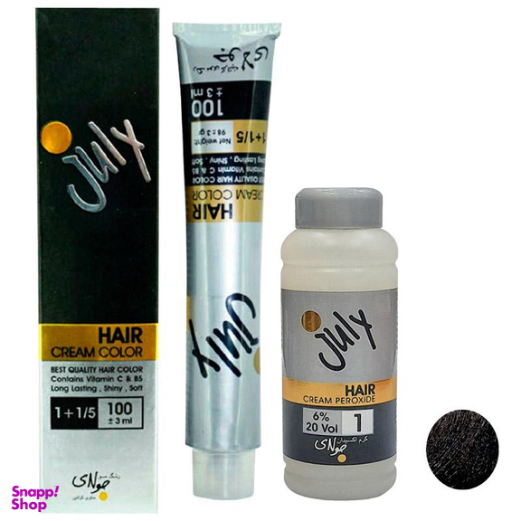 کیت رنگ مو جولای (July) شماره CF.4 رنگ قهوه‌ای دودی روشن حجم 100 میلی‌لیتر