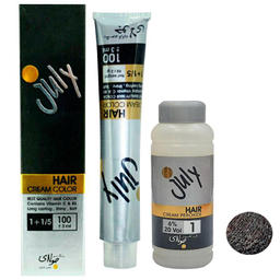 کیت رنگ مو جولای (July) شماره CF.3 رنگ قهوه‌ای دودی متوسط حجم 100 میلی‌لیتر