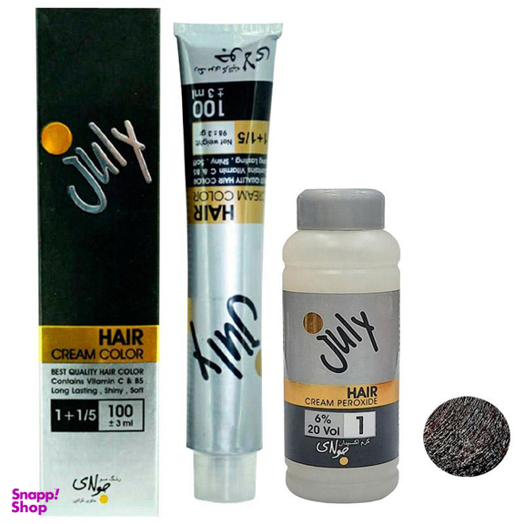 کیت رنگ مو جولای (July) شماره CF.3 رنگ قهوه‌ای دودی متوسط حجم 100 میلی‌لیتر