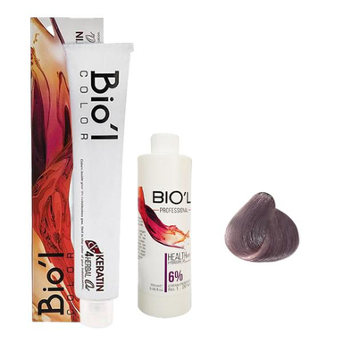 کیت رنگ مو بیول (Biol) سری Professional شماره 9.21 رنگ بلوند مرواریدی خیلی روشن حجم 100 میلی‌ لیتر + اکسیدان شش درصدی