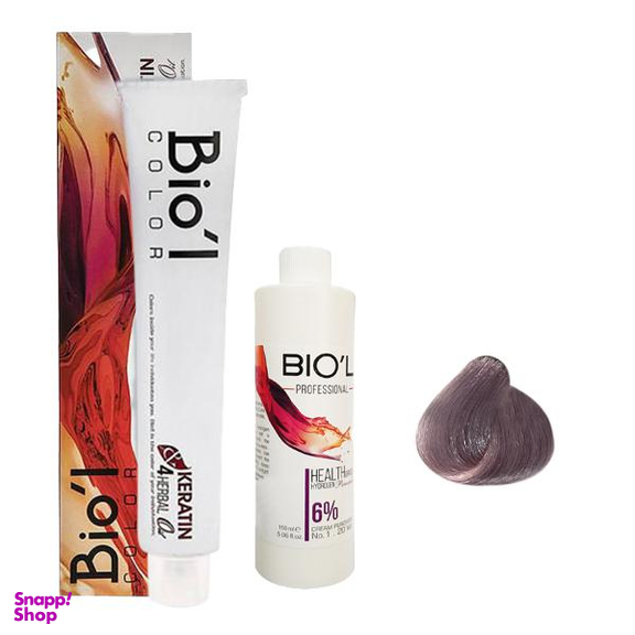 کیت رنگ مو بیول (Biol) سری Professional شماره 9.21 رنگ بلوند مرواریدی خیلی روشن حجم 100 میلی‌ لیتر + اکسیدان شش درصدی