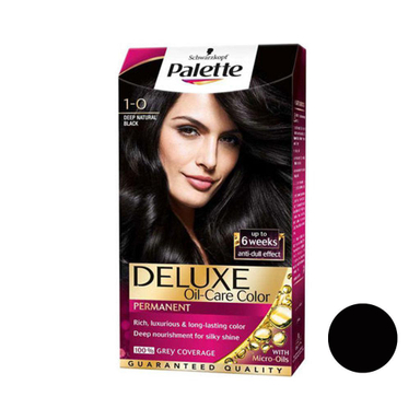 کیت رنگ مو پلت (Palette) مدل Deluxe شماره 1.0 رنگ مشکی حجم 50 میلی‌لیتر