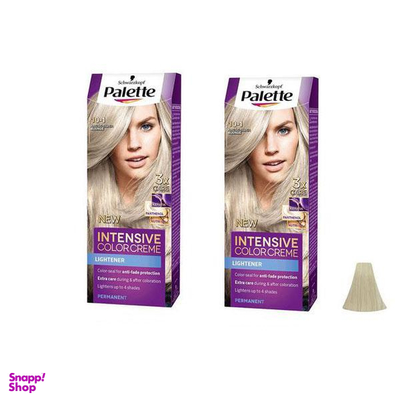 کیت رنگ مو پلت (Palette) مدل Intensive شماره 10.1 رنگ نقره‌ای مات حجم 50 میلی‌لیتر مجموعه 2 عددی