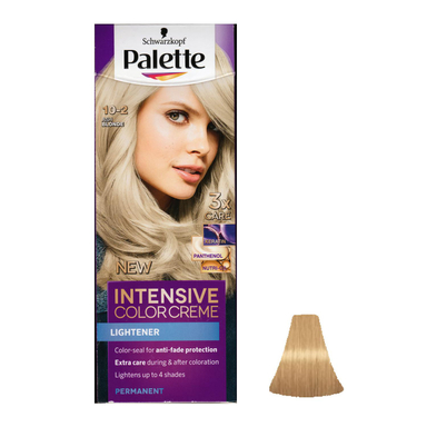کیت رنگ مو پلت (Palette) مدل Intensive شماره 10.2 رنگ نقره‌ای خاکستری حجم 50 میلی‌لیتر
