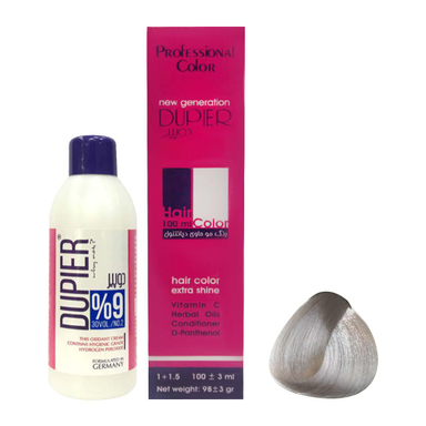 کیت رنگ مو دوپیر (Dupier) شماره 12.11 رنگ مرواریدی دودی حجم 100 میلی‌لیتر