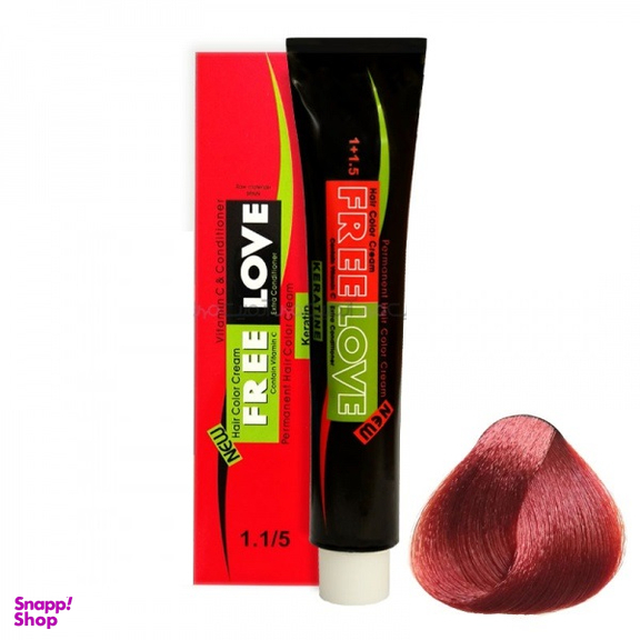 رنگ مو فری لاو (Free Love) شماره 6.67 رنگ بلوند ماهاگونی تیره حجم 100 میلیلیتر