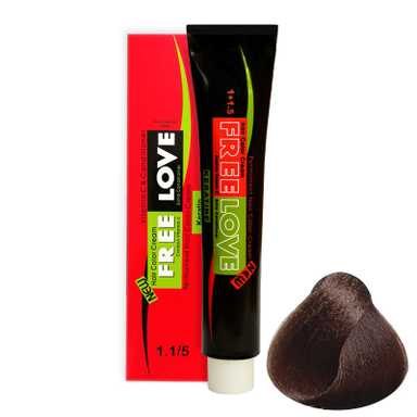 رنگ مو فری لاو (Free Love) شماره G3.4.5 رنگ قهوه ای طلایی متوسط حجم 100 میلیلیتر