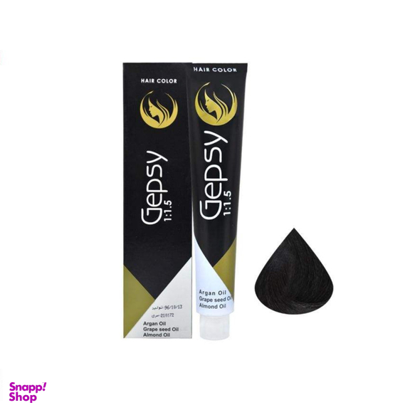 رنگ مو جیپسی (Gepsy) شماره 1 رنگ مشکی طبیعی حجم 100 میلی‌لیتر