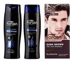 کیت شامپو رنگ فاربن (Farben) مدل Dark Brown حجم 500 میلی‌لیتر بسته دو عددی