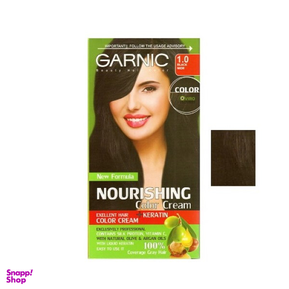 کیت رنگ مو زنانه گارنیک (Garnic) شماره 1.0 رنگ موی مشکی