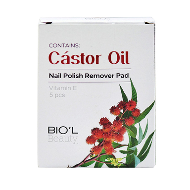 پد لاک پاک کن بیول (Biol) مدل Castor Oil بسته 5 عددی
