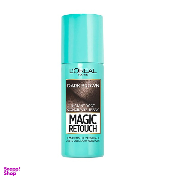 اسپری رنگ ریشه مو لورآل (Loreal) مدل Magic Retouch رنگ قهوه ای تیره حجم 75 میلیلیتر
