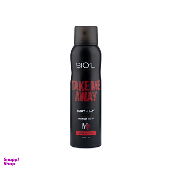 اسپری خوشبو کننده بدن مردانه بیول (Biol) مدل TAKE ME AWAY حجم 150 میلی‌‌ لیتر