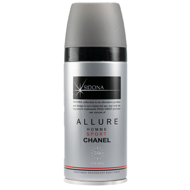 اسپری خوشبو کننده بدن مردانه سیدونا (Sidona) مدل Allure Homme Sport حجم 150 میلی‌ لیتر