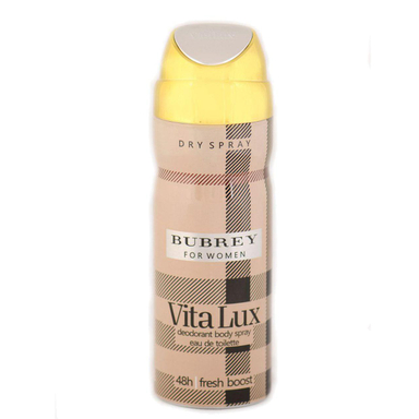 اسپری بدن زنانه ویتالوکس (Vita Lux) مدل Burrbry londen حجم 200 میلیلیتر