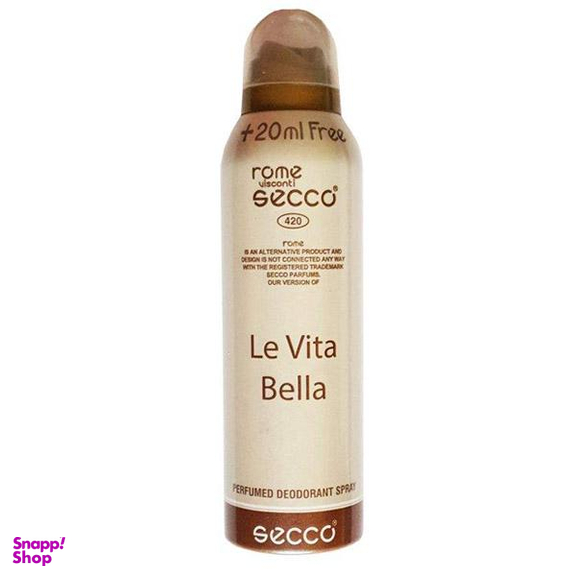 اسپری بدن زنانه سکو (Secco) مدل Le Vita Bella حجم 200 میلی‌‌لیتر