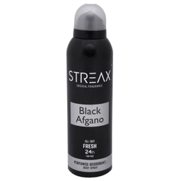 اسپری خوشبو کننده بدن مردانه استریکس (Streax) مدل Black afgan کد BF01 حجم 200 میلی‌‌لیتر