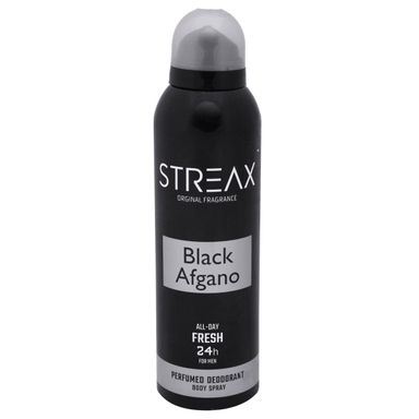 اسپری خوشبو کننده بدن مردانه استریکس (Streax) مدل Black afgan کد BF01 حجم 200 میلی‌‌لیتر