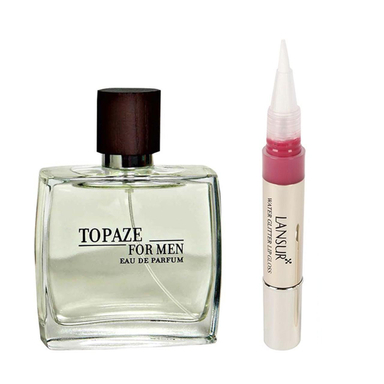 ادوپرفیوم مردانه استاویتا مدل Topaze حجم 100 میلی‌لیتر به همراه لاک لب لنسور سری My Love شماره 01