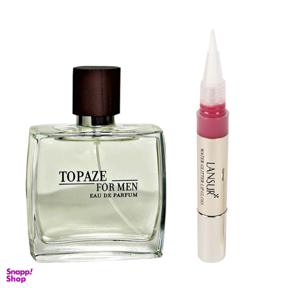 ادوپرفیوم مردانه استاویتا مدل Topaze حجم 100 میلی‌لیتر به همراه لاک لب لنسور سری My Love شماره 01