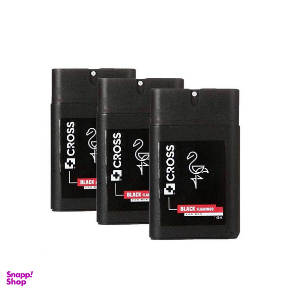 عطر جیبی مردانه کراس (Cross) مدل Black Flamingo حجم 45 میلی‌لیتر مجموعه 3 عددی