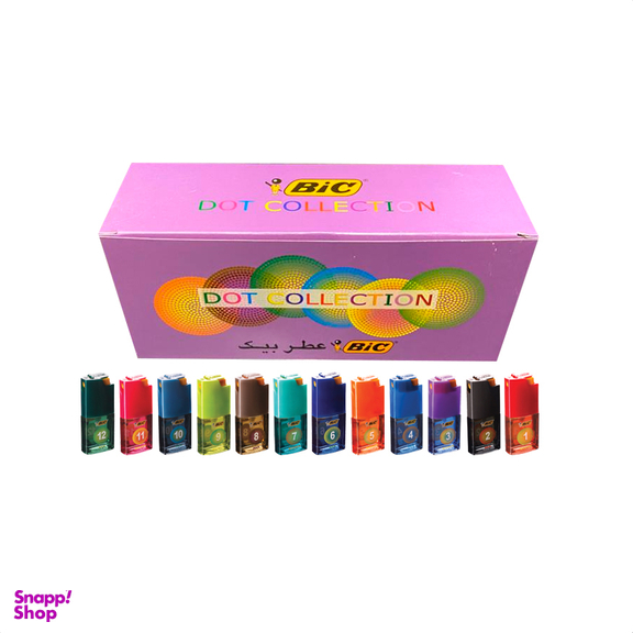 عطر جیبی بیک (Bic) مدل Dot Collection از شماره 1 تا 12 بسته 12 عددی
