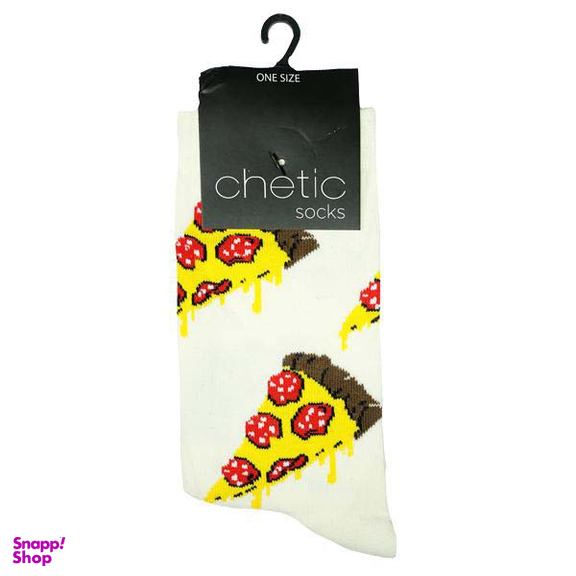 جوراب زنانه چتیک (Chetic) طرح پیتزا کد RG- C887 رنگ سفید