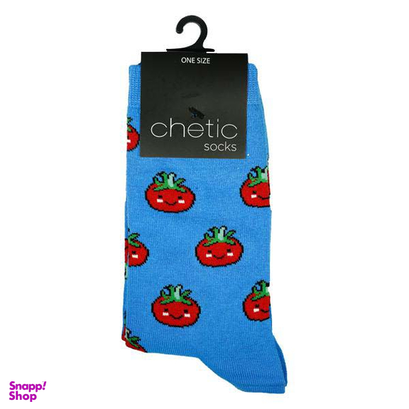 جوراب زنانه چتیک (Chetic) طرح گوجه فرنگی کد RG- C626 رنگ آبی