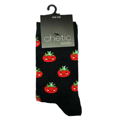 جوراب زنانه چتیک (Chetic) طرح گوجه فرنگی کد RG- C627 رنگ مشکی