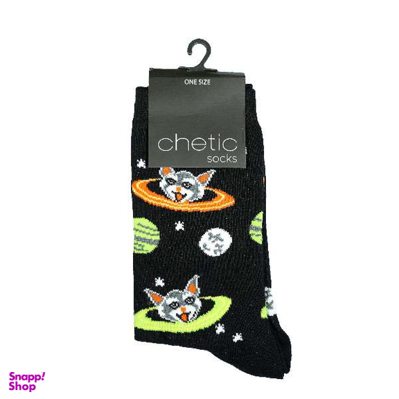 جوراب زنانه چتیک (Chetic) طرح گربه کد RG-C 730 رنگ مشکی