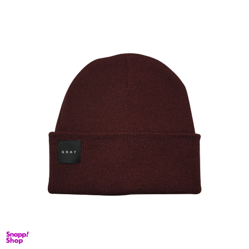 کلاه بافتنی گری (Gray) رنگ زرشکی فری سایز