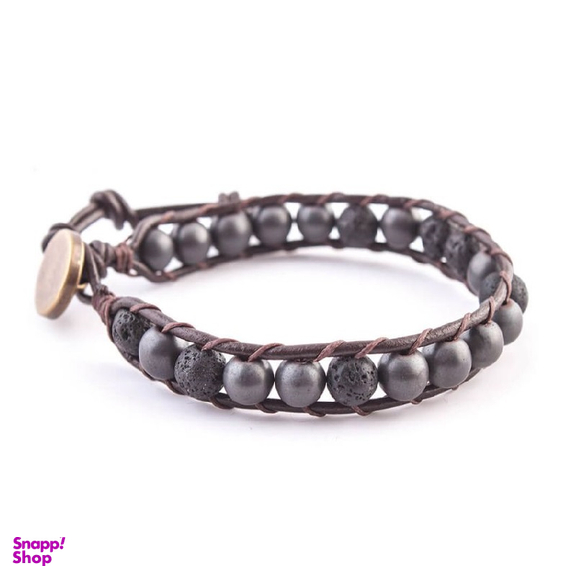 دستبند سنگ مردانه ریسه گالری (Ri3 Gallery) مدل حدید و لاوا H1007G