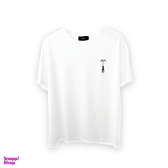 تیشرت آدمک گری (Gray) رنگ سفید