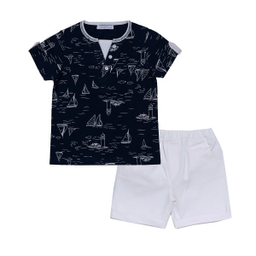 ست تی شرت و شلوارک نوزادی فیورلا (Fiorella) مدل 21036