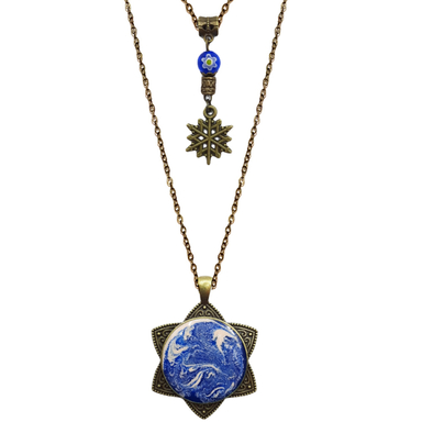 گردنبند دو زنجیره مدل برفدانه