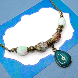 گردنبند کوتاه مدل چشم نظر NE0021