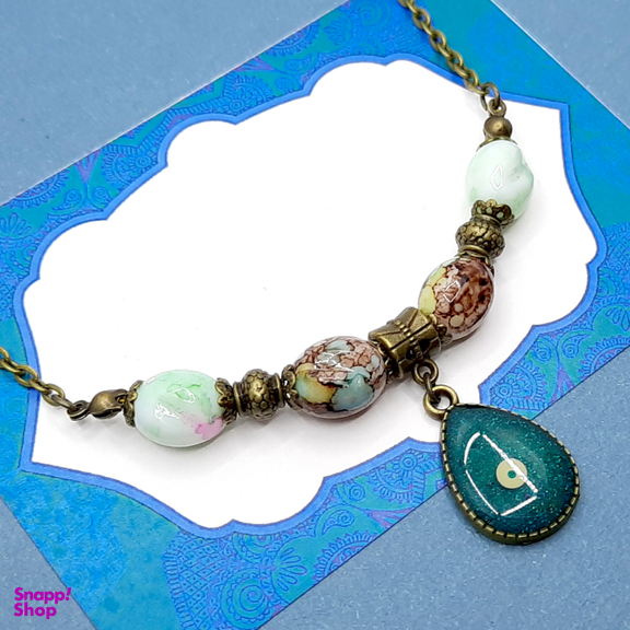 گردنبند کوتاه مدل چشم نظر NE0021