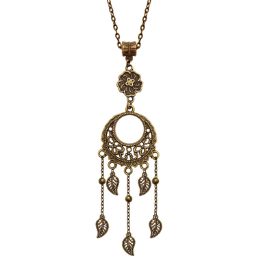 گردنبند رو مانتویی مدل قلب و برگ