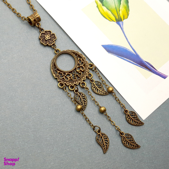 گردنبند رو مانتویی مدل قلب و برگ