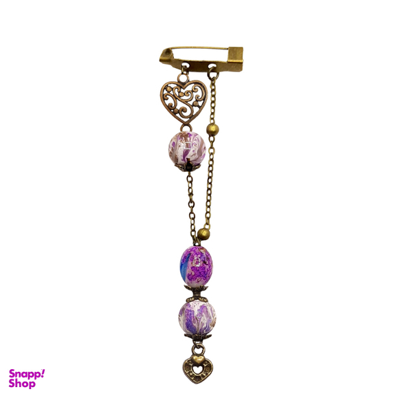 سنجاق سینه پیکسلی مدل قلب و زنجیر